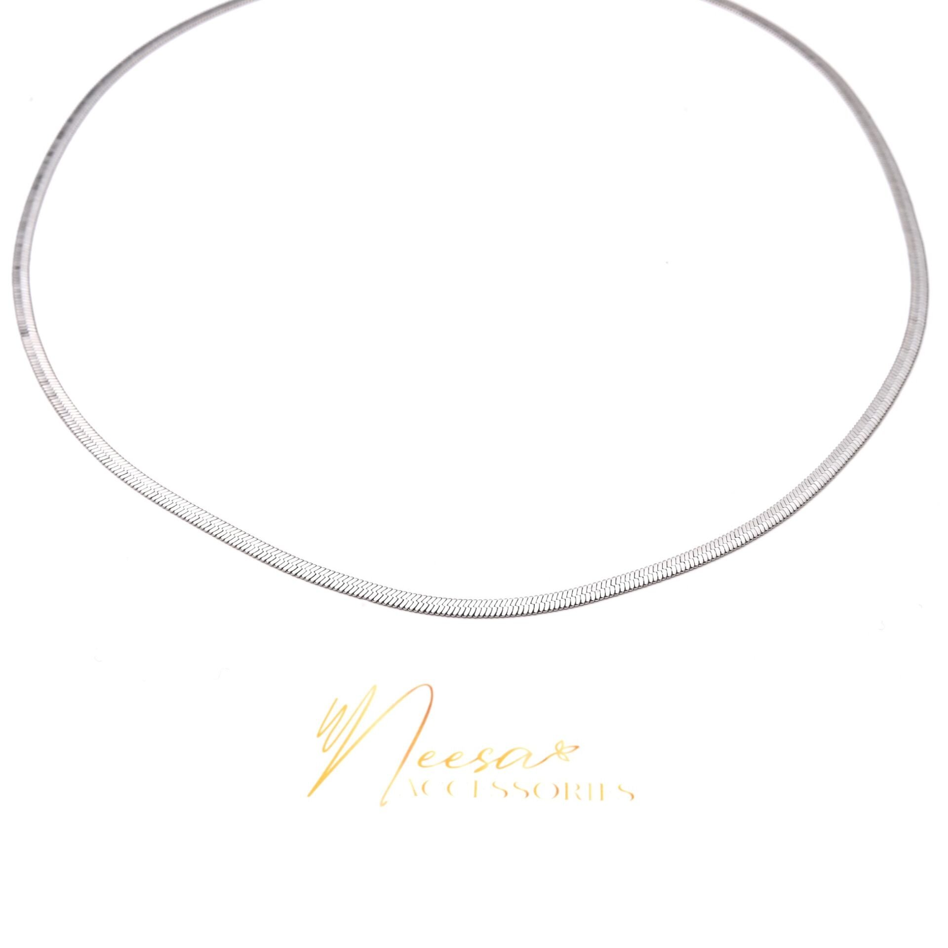 Neesa Silver İtalyan Zincir Çelik Kolye Silver  60 Cm