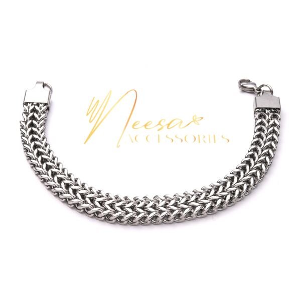 ÇELİK SILVER HASIR DESEN BİLEKLİK 18 CM