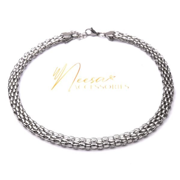 Neesa Desenli Çelik Kolye -  45 CMSilver