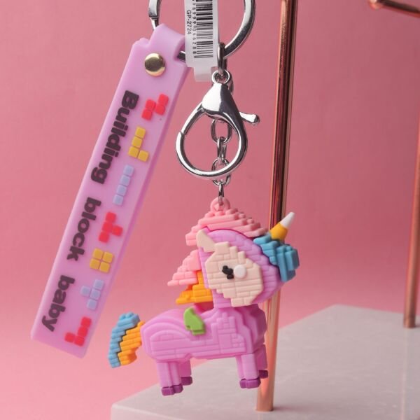 Neesa Sevimli Mini Unicorn Pembe Anahtarlık ve Çanta Aksesuarı