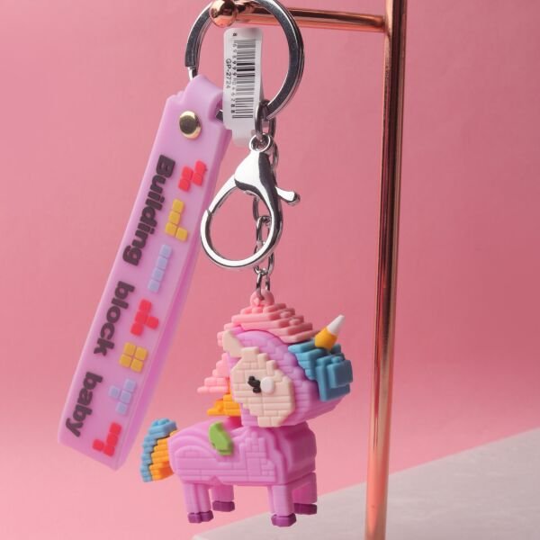 Neesa Sevimli Mini Unicorn Pembe Anahtarlık ve Çanta Aksesuarı