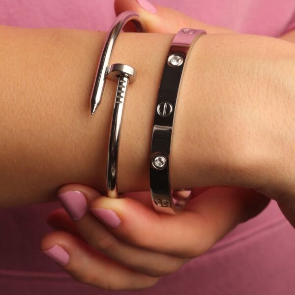 Cartier Kelepçe Sade (Elips) İç Çap 6cmSilver