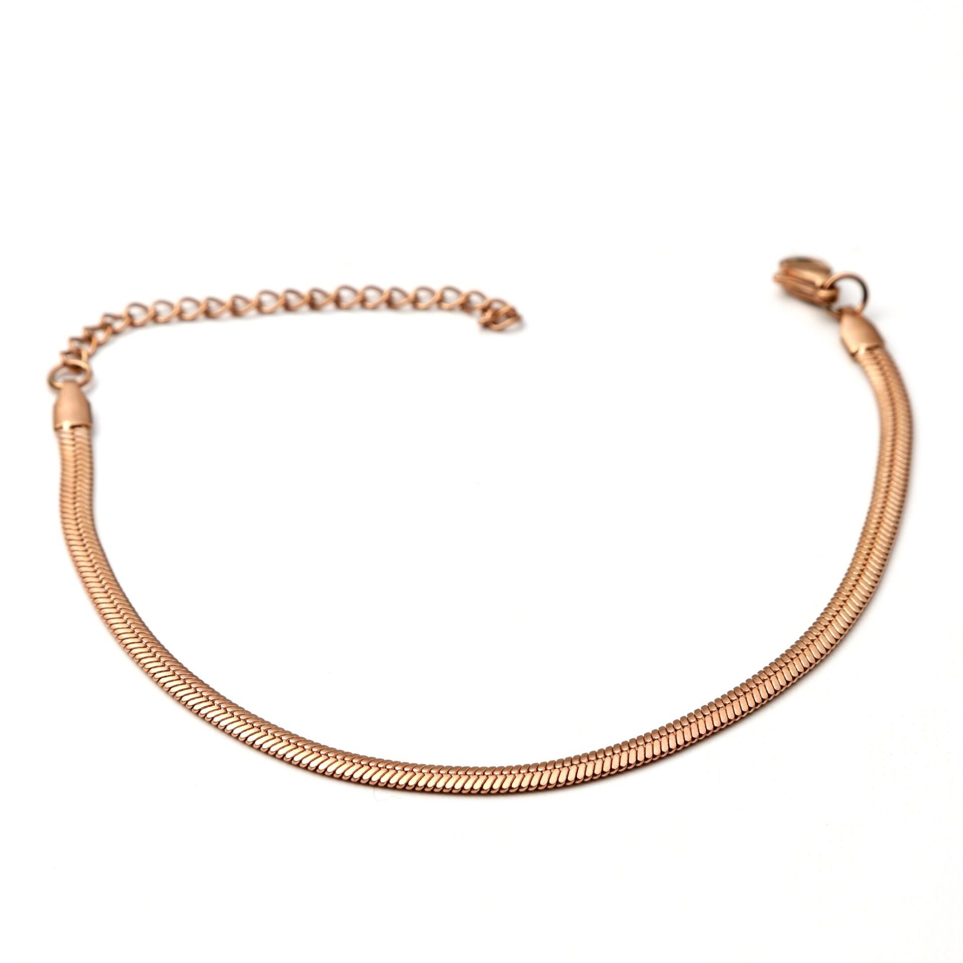 İtalyan Zincir Çelik Bileklik 19+5.5 CmRose Gold