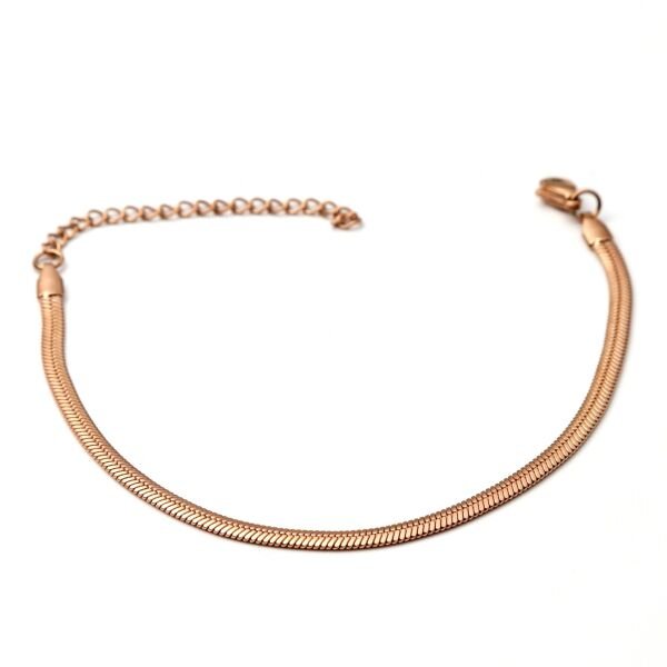 İtalyan Zincir Çelik Bileklik 19+5.5 CmRose Gold